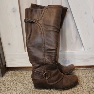 BareTraps Brown Over the Knee Boots